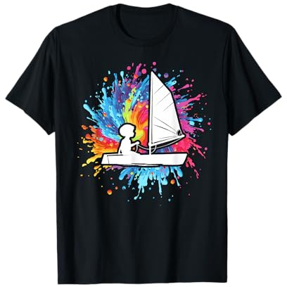 Optimist Schlauchboot Segeln Kleinkind Segelboot Grafik T-Shirt