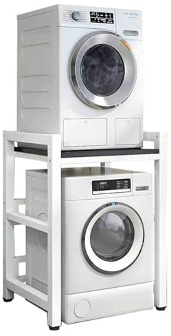 Floor Standing 2 Tier Washer Dryer Stacking Rack, Height Adjustable, Washer Storage Rack Unit For Front Load Washers and Tumble Dryers, 350kg Capacity