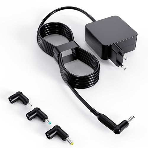 Cargador portátil 65W Compatible con ASUS Chromebook, Zenbook, VivoBook 14 15 16 17 S15 S14 AC Adaptador (con 4 Conectores Redondos Diferentes)