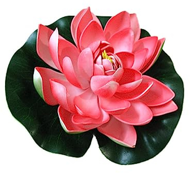 Alipis Künstliche Lotusblume ohne Bewässerung 2 Stück Schwimmende Wasserlilie aus Eva Praktische Teichpflanze 18cm Größe Zufällige Farbe für Garten und Teich