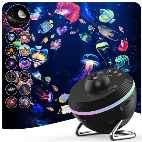Elec3 Planetarium Star Projector, Meteor Galaxy Projector for Bedroom with 12 Slides Discs, Multicolor Light Effects, Starry Sky Night Light Projector for Kids Teens Adults (Black)