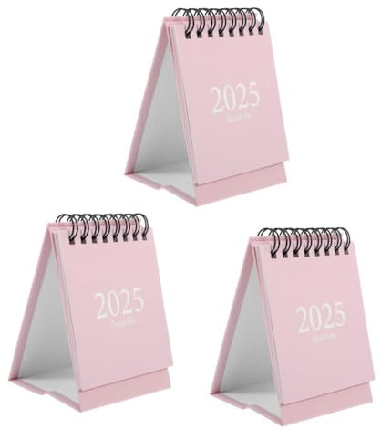 Lurrose 3stücke Mini Tischkalender Spiralbindung Dekorativ Für Schreibtisch Praktische Organisation Von Terminen Anniversarischen Ereignissen Und Erinnerungen Kompakte Eleganter Farbe