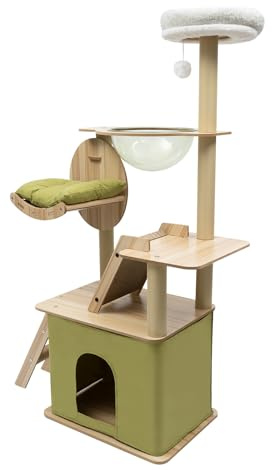 Árbol y Torre Rascador para Gatos con Cama Acolchada Grande - Muebles Estables para Apartamentos, Tiendas de Mascotas, Salón