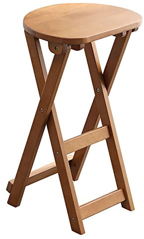 CuNtoHHH Sgabelli Pieghevoli in Legno, Sgabello Rustico da Cucina, Sedia da Pranzo Pieghevole per la casa, sgabelli da Bar Senza Schienale con poggiapiedi per Soggiorno Balcone-Naturale 35x29x62 cm (