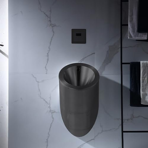 Urinoir en inox, Urinoir Mural Salle de Bains Toilette Maison Adultes Hommes, Adapté Aux Centres Commerciaux, Aux Prisons Et Aux écoles, Facile à assembler(Black)