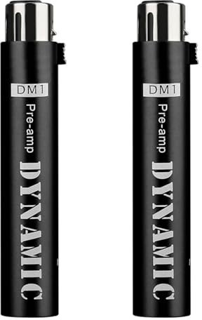 ISTOVO 2X Ersetzt Den Dynamischen MikrofonvorverstäRker DM1 mit 28 DB VerstäRkung für Dynamische und Passive BäNdchenmikrofone, Schwarz