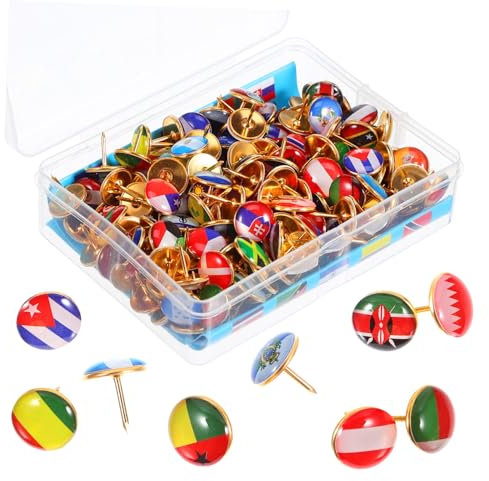 CANIGHT 200stücke Flaggen-pins Kreative Push-pins Mit Länderflaggen Für Karten Pinnwände Und Deko Für Und Sammler Und Langlebig