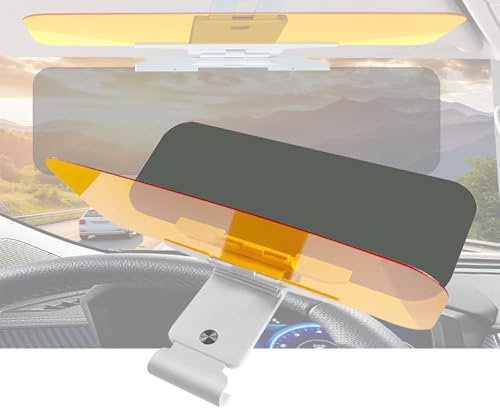 PZCC Universal Car Sun Visor Extender with Day Night Lenses,Sun Visor Extension for Car with Polarized Glare Protection,Adjustable Extension for Clearer Vision & Safer Driving