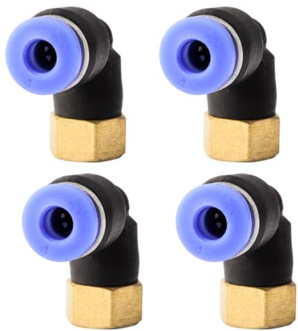 4 pcs. 4mm-M5 PT femelle angle 90° raccords pneumatiques Raccords air comprimé pour tuyaux à emboîter Raccords rapides pneumatiques