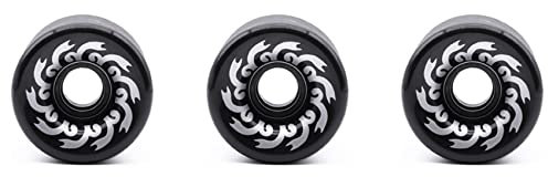 Umsoxhy 3 Stücke Skateboard Rollen 70mm 82A PU,70X51mm, Professionelle Mattierte Rollen Für Langbrett und Cruiser,Schwarz