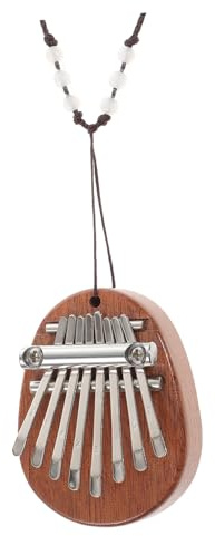 Pianoforte A Pollice in Legno 8 Suoni Mini Divertente Strumento Musicale Appeso Gocce Giocattoli Trasporto Facile Uomo Donna