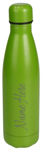 Personalised Engraved 500ml Insulated Water Bottle with Any Name Hot or Cold Drinks Selection of Colours (Green)