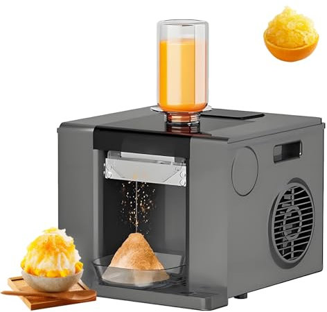 WUCIOA Máquina automática para Hacer Hielo en Copos de Nieve, máquina Comercial para Conos de Nieve, 60 kg/día, Limpieza automática, Pantalla táctil, máquina eléctrica para Picar Hielo(Gray)