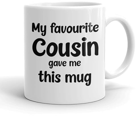VIROSA Funny Cousin Mug – “My Favourite Cousin” – 11oz Ceramic Cup – Birthday or Xmas Gift for Cousins – Fun Family Present