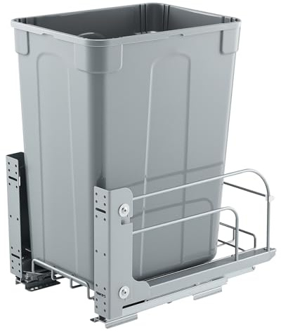 VEVOR Poubelle Coulissante sous Évier et sous Plan 33 L, Collecteur de Déchets avec Système Coulissant en Métal à Fermeture Douce, Système de Tri Sélectif Placard Meuble Bas, Cuisine Restaurant Bar