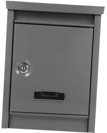 HAMPPLIES Buzón Exterior Metálico con Cerradura Diseño Europeo Vintage Resistente Montaje Pared Seguro para Correo Casa Color Gris Plata