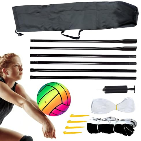 Red deportiva portátil – Red plegable multijuego, kit de funda resistente | Barrera de montaje rápido para voleibol, bádminton y tenis, parque, parque infantil, recreación, partido, patio y