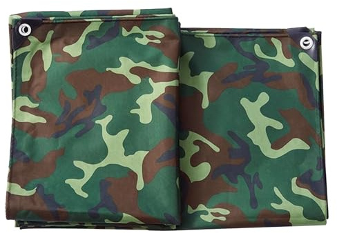 Camouflage Tarpaulin Heavy Duty Small Tarp Sheet Cover with Reinforced Eyelets for Outdoors Garden Furniture Car Boat(5x6m)