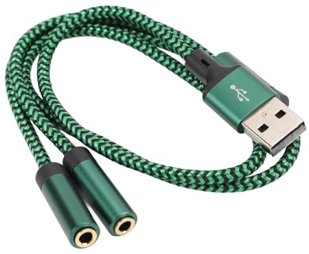 RASTKY Phone Cavi e Microfono Adattatore Dual 3,5 Mm USB - Scheda USB Esterna Cavi e Laptop Stereo e Laptop - Lunghezza 1,6 Piedi