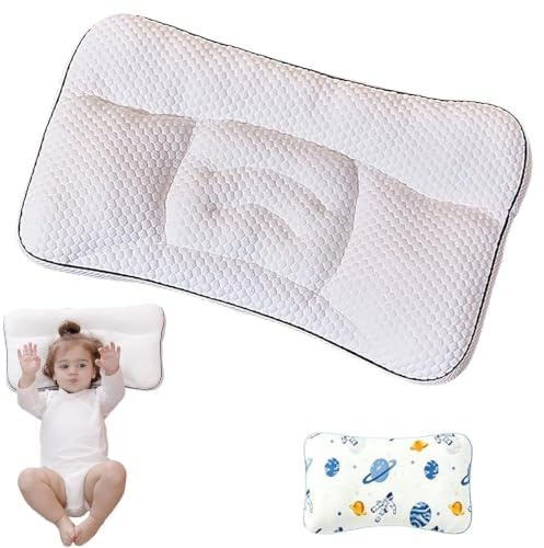 Posture Kids Pillow, Ergonomisches Kinderkissen, 5-Zonen-Halswirbelstütze Kinderkissen zum Schlafen, mit atmungsaktivem waschbarem Bezug, Rücken- und Bauchschläfer (Mit Kopfkissenbezug für Jungen,H3)