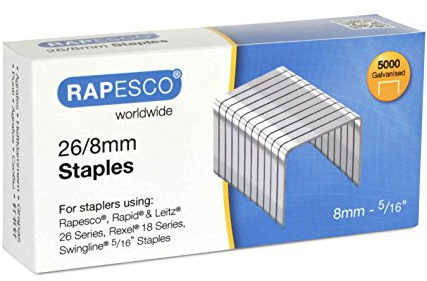 Rapesco S11880Z3 Grapas Galvanizadas Tipo 26/8 mm (No.56), Paquete de 5000