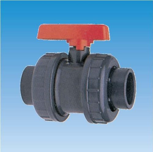 PVC 2-Wege Kugelhahn d 50 mm leichtgängig mit Klebemuffen