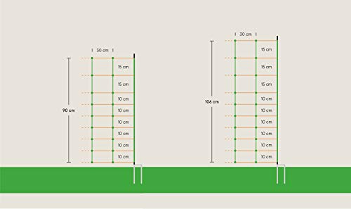 Göbel betesstång elektriskt nät kombination 50 m lång 90 cm hög 14 praktisk dubbelspets
