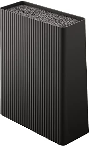 Taylors Eye Witness Empty Knife Block Universal Holder - Stores 8 Kitchen Knives or Scissors, max 8”/20cm Long. Black Soft Touch Finish. Simple and Elegant Design, for Any Worktop. 5 Yr Guarantee.