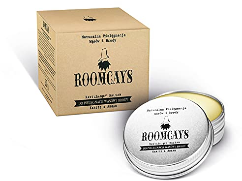 Natürlicher Bartbalsam, Feuchtigkeitsspendender Bartbalsam, Balsam für Bart und Schnurrbart, Balsam mit Arganöl und Sheabutter, in einer Aluminiumdose 30 ml