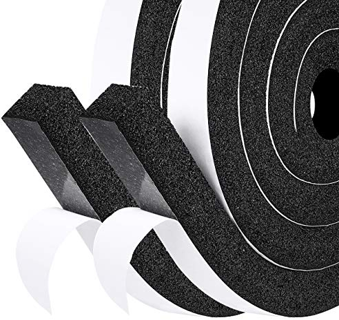 fowong Dichtungsband Selbstklebend, Neu Moosgummi Selbstklebend 25mm(B) x25mm(D), Große Elastizität Schaumstoffband für Fenster&Türen Isolierung, Schalldämmend, Luftdicht, Gesamtlänge 4 m