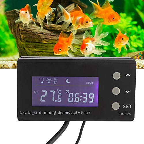 Naroote Thermostat Terrarium, Régulateurs de température régulateur de température de synchronisation PID de Thermostat numérique Reptile avec écran LCD Thermostats et Accessoires(UE, 220V)