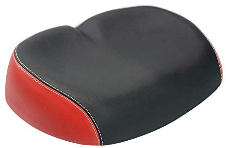 Venus Valink Fahrradsattel, breit, großer Fahrradsattel, bequem, sportlich, weich, gepolstert, City Mountainbike, Rennrad, Sattel für Damen und Herren schwarz / rot