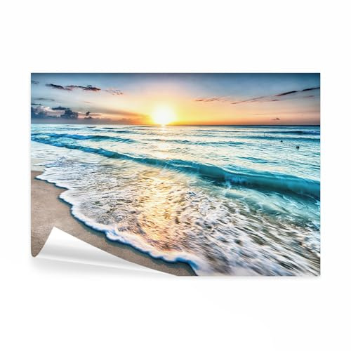 decomonkey Fototapete Strand Meer, 300x210 cm, Natur Landschaft, Vlies | Schlafzimmer, Wohnzimmer, Design, Tapete, Fototapeten, Tapeten, Vliestapete, Wandtapete, moderne, Wand