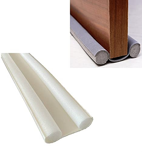 König Design 5er-Set Zugluftstopper 93cm Luftzugstopper Zugstopper für Türen Türdichtung Türbodendichtung Türisolierung Doppeldichtung Heizkosten Energiesparend Weiß