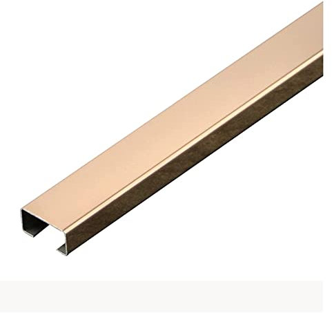 Edelstahl-Kabelkanal, Quadratischer Kabelkanal, Robust, Trittfest, 1 M Lang, Spiegel/gebürstet, Zwei Optionen, 11 Farben, Geeignet for Zuhause, Büro, Lager, Wand(Mirror Rose Gold,20 * 10mm)