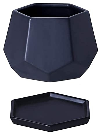 Hängende Pflanzgefäße, Garten-Blumentöpfe, dekorative Blumentöpfe, schwarz-weiße Geometrie, Keramik-Blumentöpfe (schwarz, 11,5 x 11,5 x 13 cm)