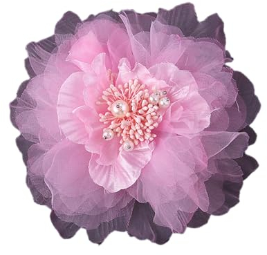 Kabelife Rose Brosche Blume Ansteckblume Groß Blume Haarspange Haarblume Kopfschmuck Haarschmuck Boutonniere Handgelenksblume für Party Strand Hochzeit(Pink)