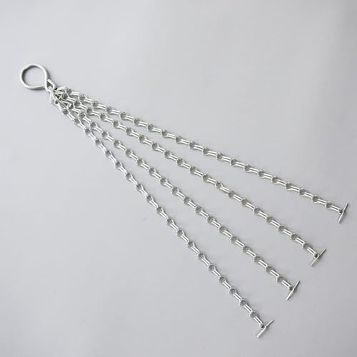 3 Pack Easy Fill Spare Replacement 4 Strand Chains For 14 Hanging Basket Hanging Planter Basket Indoor Outdoor Flower Pots, Plant Containers with Drainage Hole, Plant Pot for Hanging Plants (Sliver)