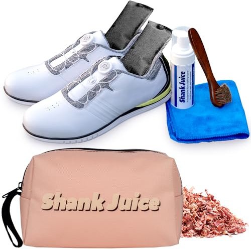 Clean Kit for Golf Shoes and Accessories - 6-item Kit: No Rinse Foaming Cleaner, Brush, Cloth, Cedar Inserts