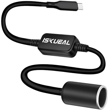 USB C Male to Cigarette,12V /18W, USB C to Cigarette, USB Type C to CigaretteLighter Socket Adapter Power Cable for Dash Cam,Radar Detector, GPS, Car Led Light Strips, and Other Automotive Electronics