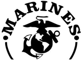 JIFENLI Car Sticker 14.7CM*11CM USMC Marines Vinyl Decal Safety Car Sticker Black/Silver