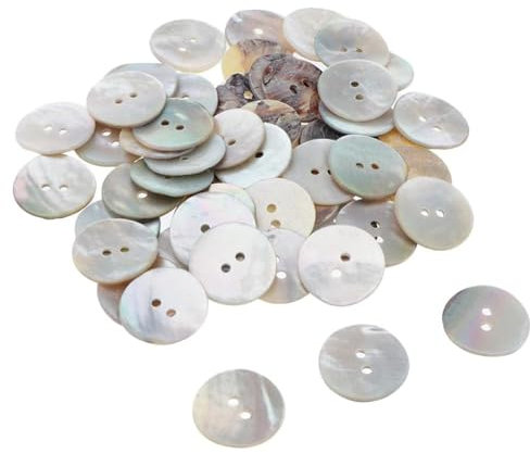LILELIG 30 Stück Perlmutt Knöpfe, Natur Muschel Knöpfe, Natürlich Schimmernde Perlmuttknöpfe, für DIY Nähen Pullover Mäntel Cardigan, Anzug, Hemd, Strickjacke, 15mm