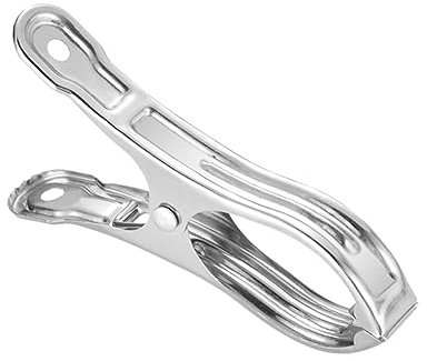 OKUMEYR 18 Pezzi Clip in Acciaio Inossidabile Morsetto Fisso Antivento Per Asciugamani Vestiti Trapunte Bocca Aperta 9 Cm