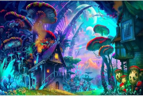 Fantasy-Pilz-Gebäude - Klassisches Puzzle 4000 Teile Für Erwachsene Aus Holz, 3D-Puzzle, Heimdekoration