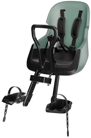 Seggiolino anteriore per bicicletta Bobike Exclusive Evolve Mini – Seggiolino frontale per bambini, montaggio sul tubo sterzo, design avvolgente, poggiapiedi regolabili, 9–36 mesi, fino a 15 kg