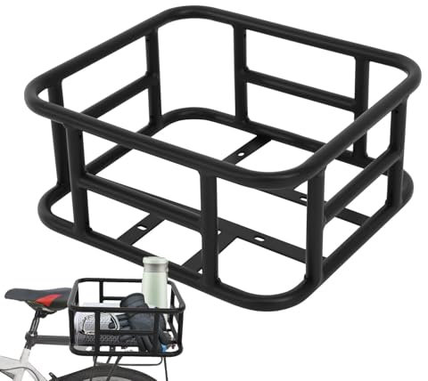Fahrrad-Rack-Korb, Rücksitzkorb | Fahrradbox mit großer Kapazität für den hinteren Kühlergrill – 43,9 x 40,6 x 5,9 cm (17,9 x 12,6 x 5,9 Zoll) Ladezyklus für schwere Ladung