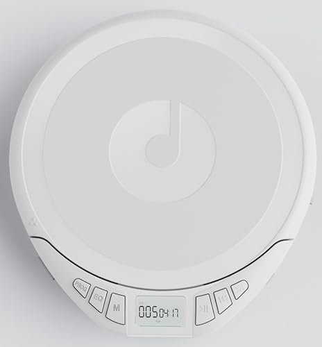 Gueray CD Spieler Tragbarer CD-Player Persönliche CD Players mit Kopfhörer LCD Display Anti-Skip Schutz HiFi Klassischer CD Musikplayer PROG-Speicherfunktion CD-Players für Auto Zuhause (Weiß)