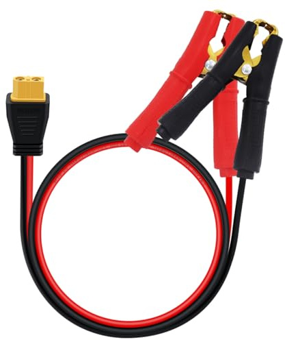 YINGAYOU Cable XT60 a Pinzas de Bateria 12V 24V Pinza Cocodrilo con XT60 14AWG 20A Permite Recargar Dispositivos Mediante Paneles Solares (1 m)