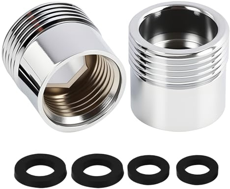 2 PCS Adaptateur de Filetage de Tuyau, Adaptateur de Filetage Laiton 1/2 Femelle vers 3/4 Mâle, Lave-Vaisselle, Machine à Laver, Résistant à la Corrosion, Installation Facile pour Cuisine et Jardin