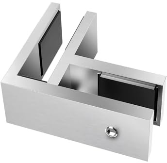 Pince à verre en acier inoxydable 304 pour clôture de piscine et maison, jardin, garde-corps, collier de serrage à 90 degrés, convient pour une épaisseur de verre de 10 à 12 mm, 1 pièce de matériel